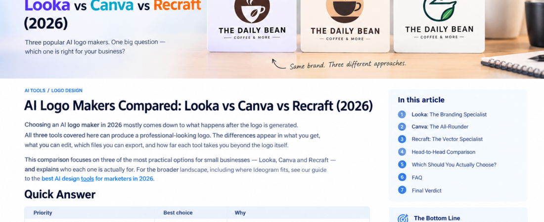 AI Logo Makers Compared: Looka vs Canva vs Recraft